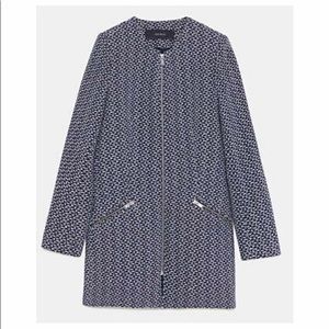 ZARA Blue Tweed Jacket